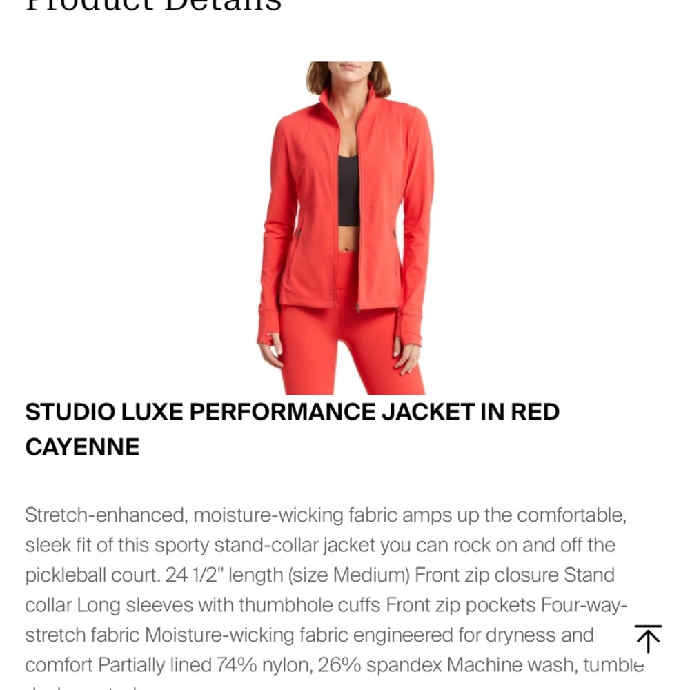 Zella Cayenne Red Athletic Jacket